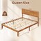 Rustic Golden Brown Acacia Wood MDF Platform Bed Frame with Headboard and Under-Bed Storage
